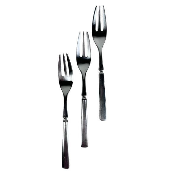 Dansk ANVIL IHQ Japan vintage 1980s Stainless Satin DINNER FORKS-7.75”-Set of 3 - Picture 1 of 4